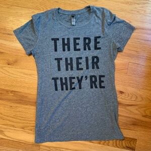 Womens funny grammar shirt - there, their, they’re size medium soft material